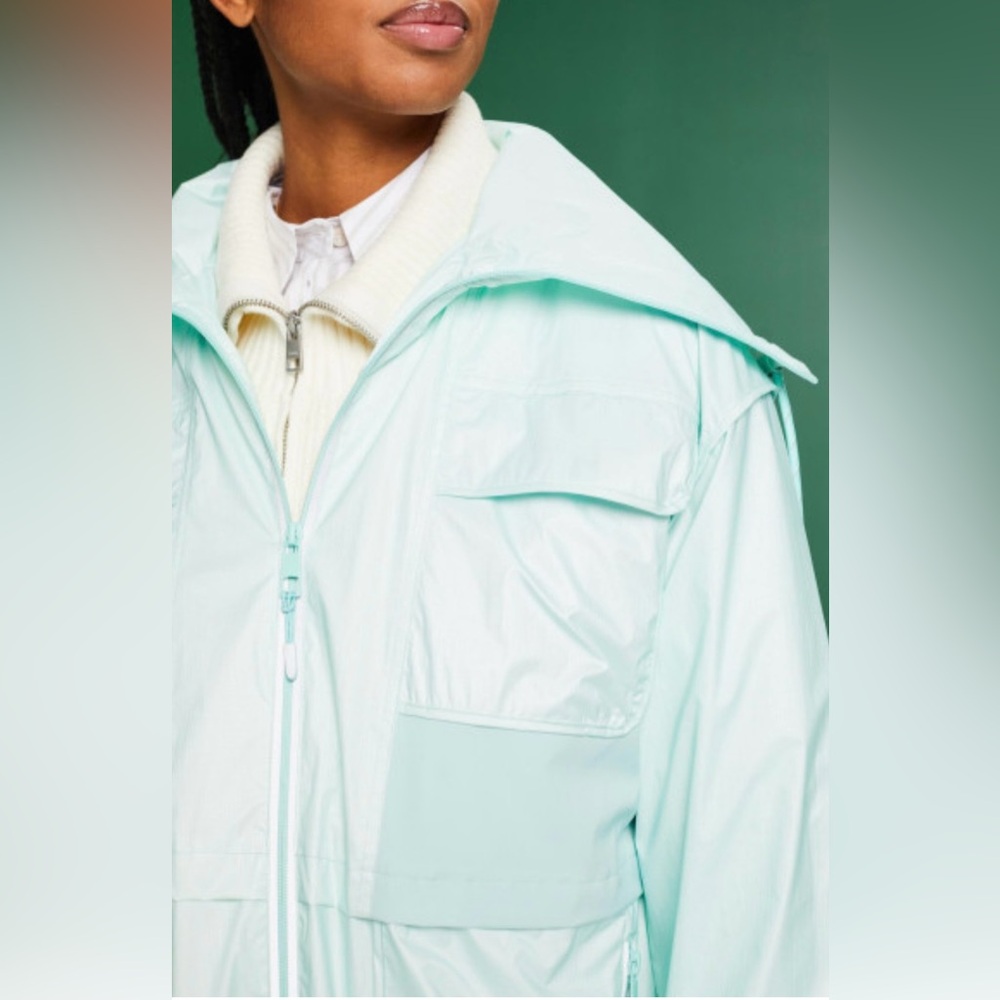 Esprit hooded coat in mint green size small